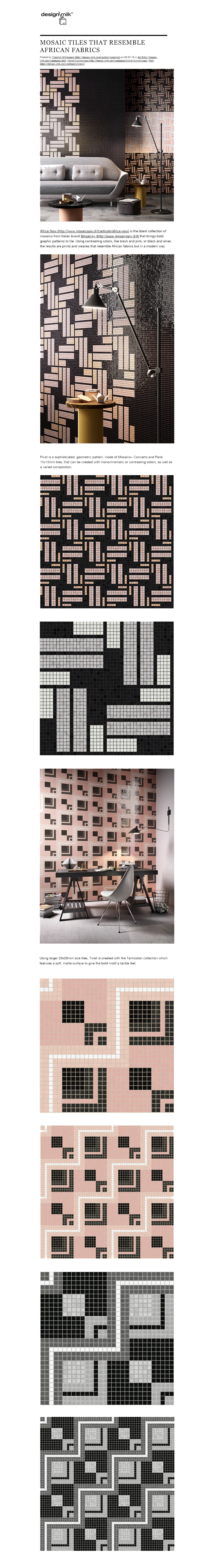 Terzo Piano || Design Milk post about #Mosaicopiu