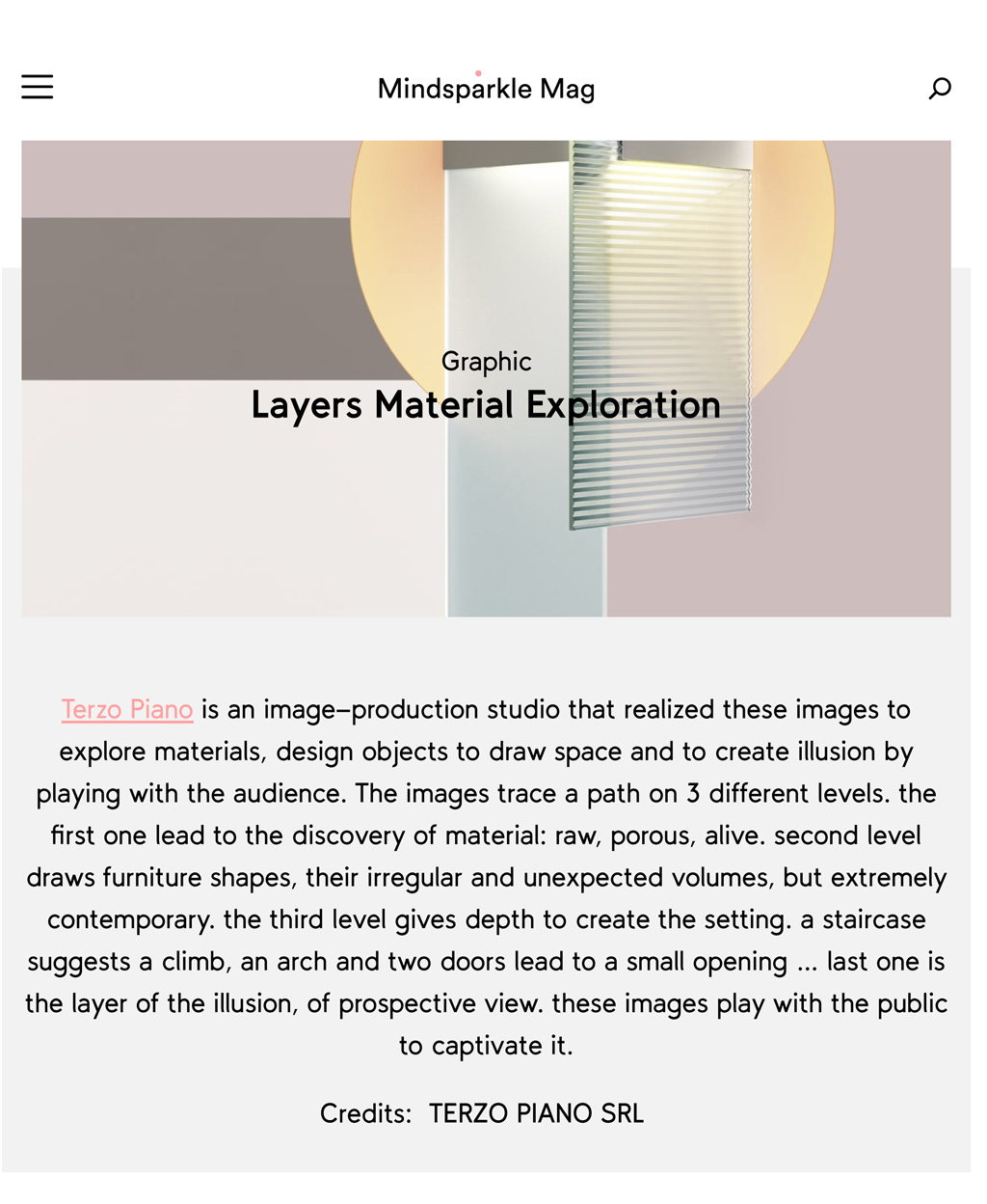 Layers #TERZOPIANO project featured on #MindsparkleMag