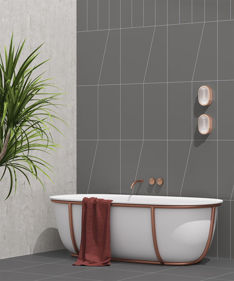 #CeramicaVogue - Shade Catalog, 2018 - Art Direction #MarcanteTesta - Set designa and styling by #TerzoPiano - #bathroom