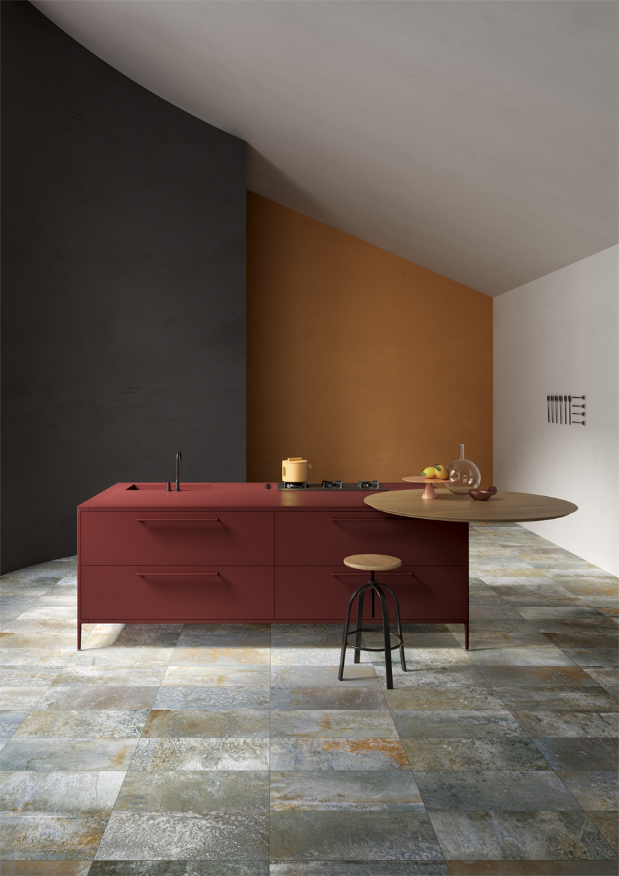 #TERZOPIANO image for #GranitiFiandre | #Cersaie2018 | #Magneto #metaleffect ceramic tiles
