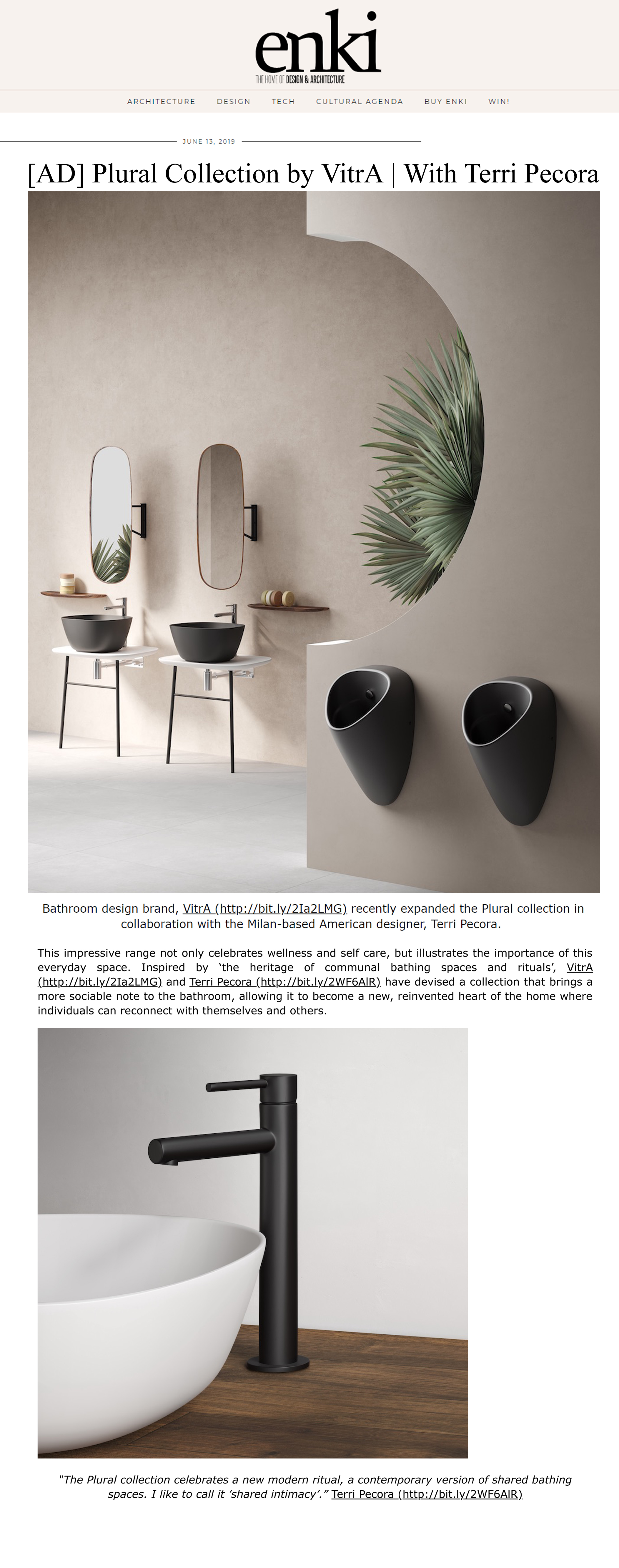 Enki Magazine - VitrA - Plural Terri Pecora - Image by Terzo Piano