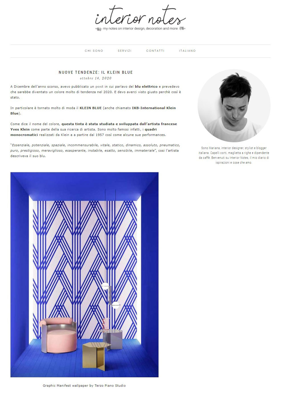 Graphic-Manifesto featured on Interior Notes // #kleinBlue