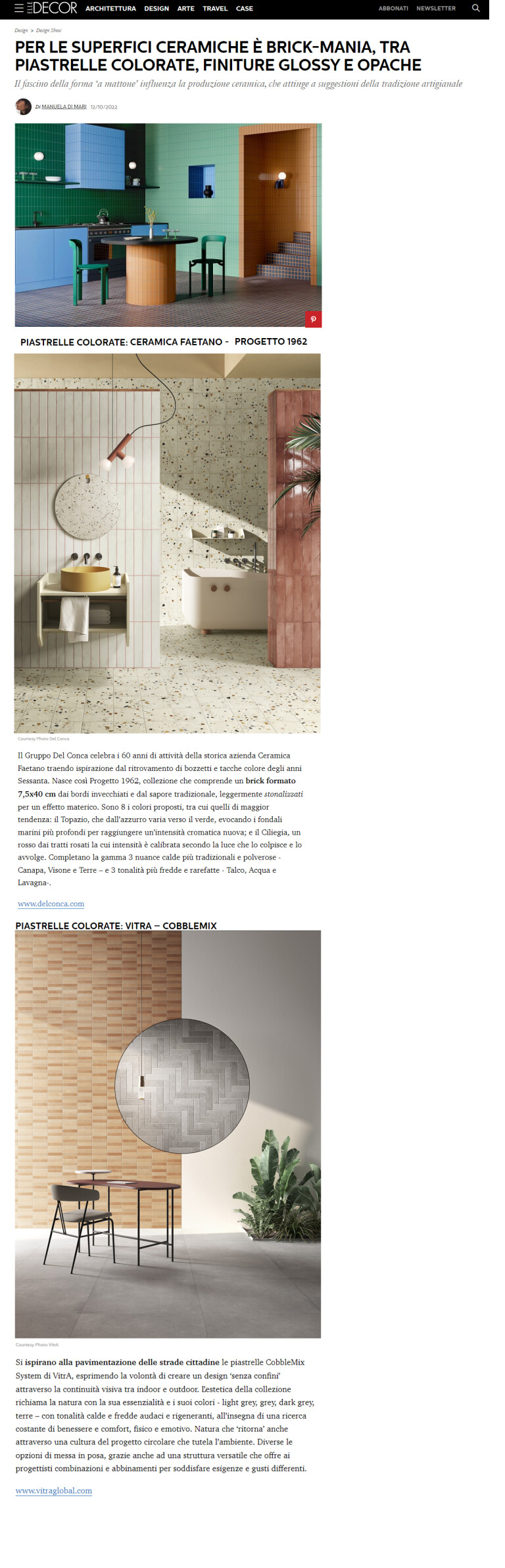 Terzo Piano Elle Decor Brick Mania 2022 Cersaie